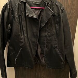 Tanning Women's Black Leather Jacket